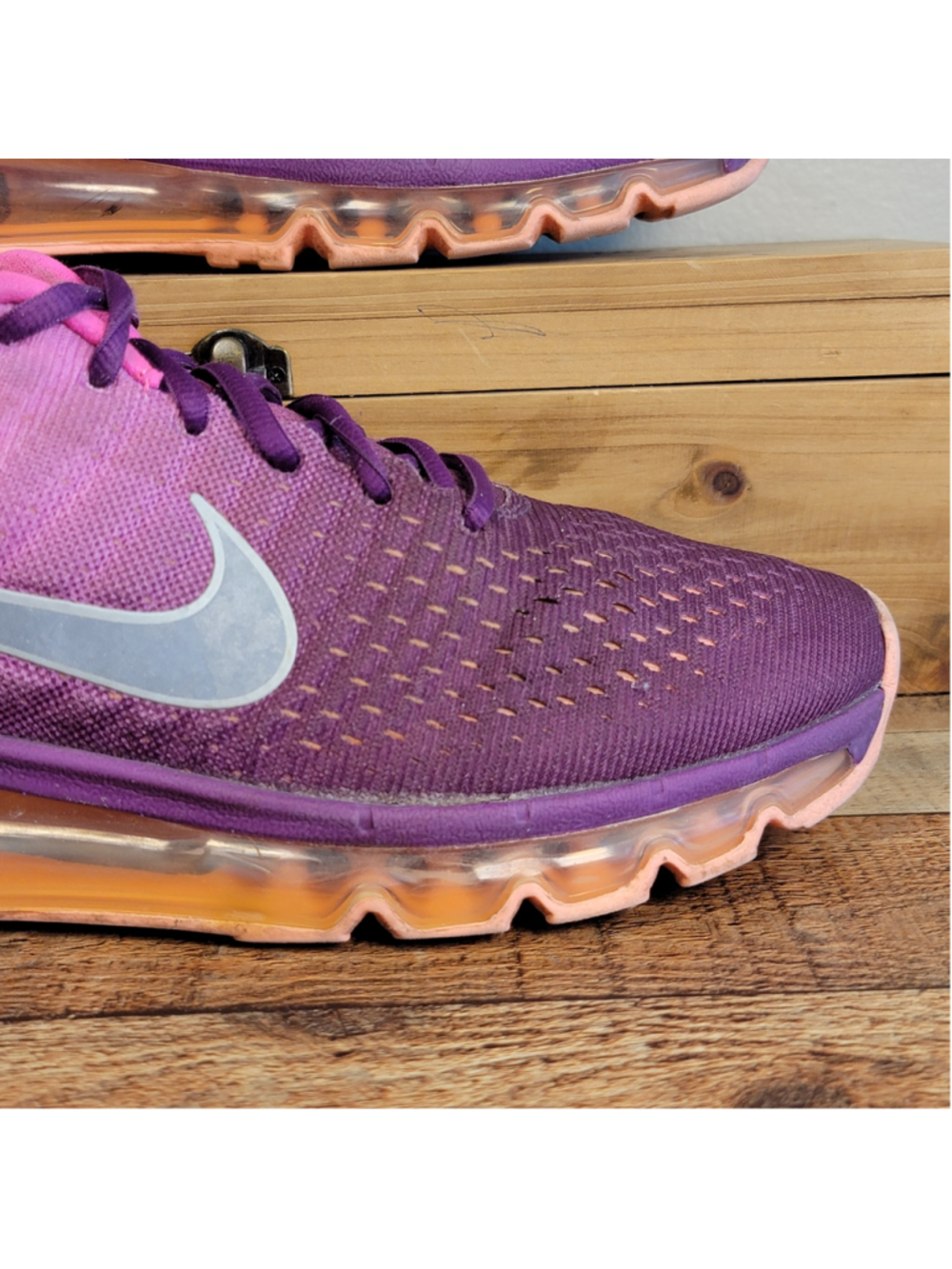 Nike Air Max 2017 Running Athletic Shoes Sneakers Pink Bright Purple Mesh 9.5 - Picture 7 of 15